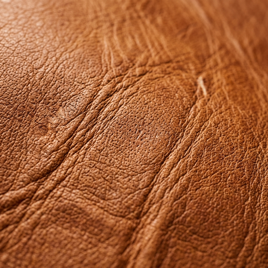 Extreme close-up of leather grain