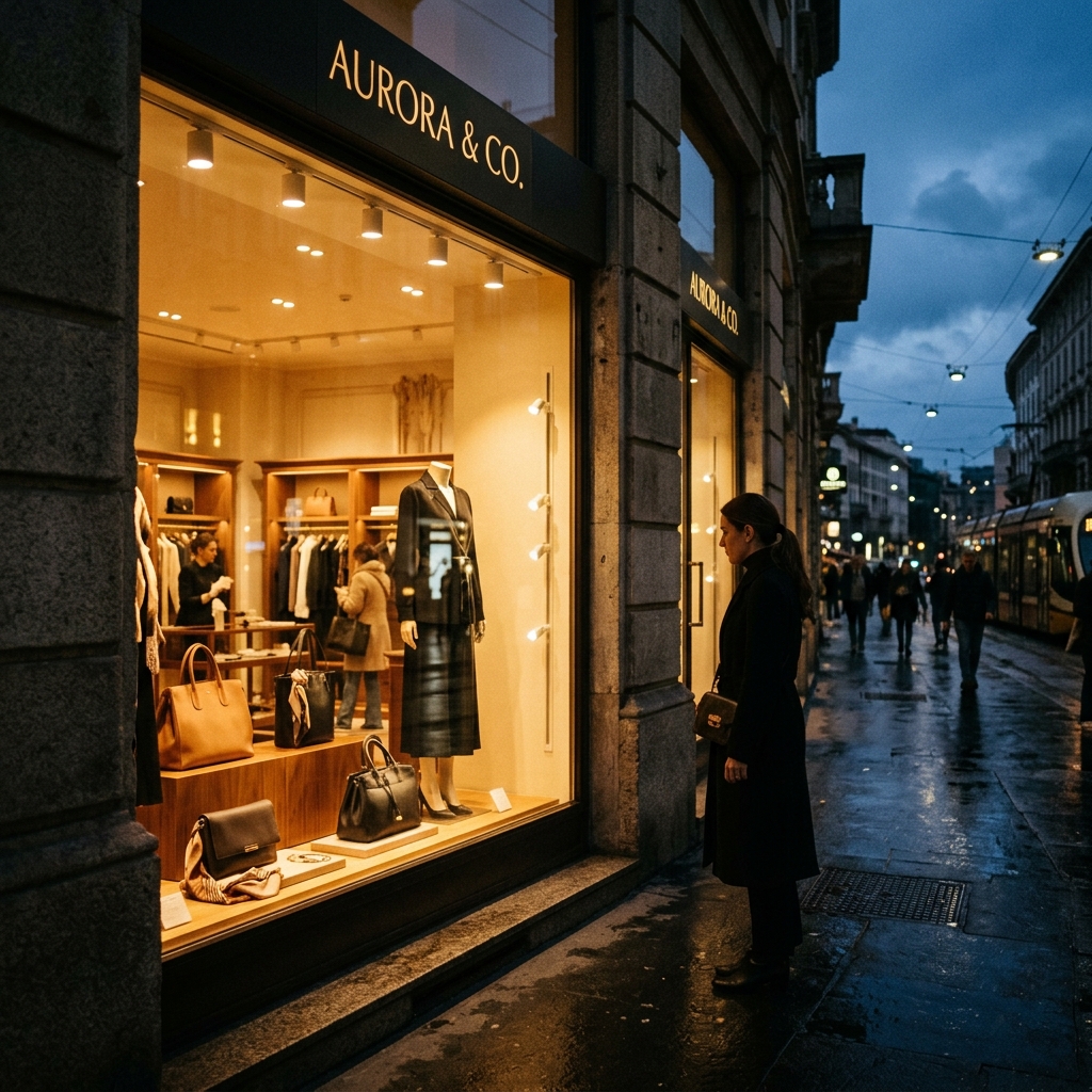 Moody luxury store window